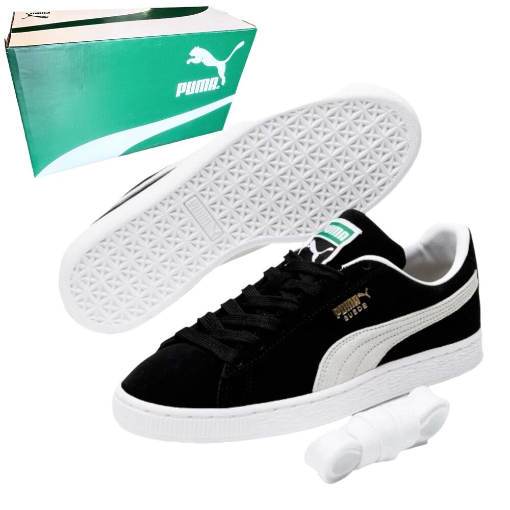 Puma Suede Classic Xxi Sneakers Mens 12, Womens 13.5 Shoes Black & White Box New - Picture 11 of 14